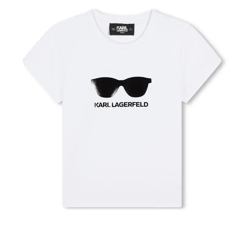 T-SHIRT CON STAMPA OCCHIALI KARL LAGERFELD
