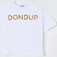 T-SHIRT CON STAMPA VERNICE BEIGE DONDUP