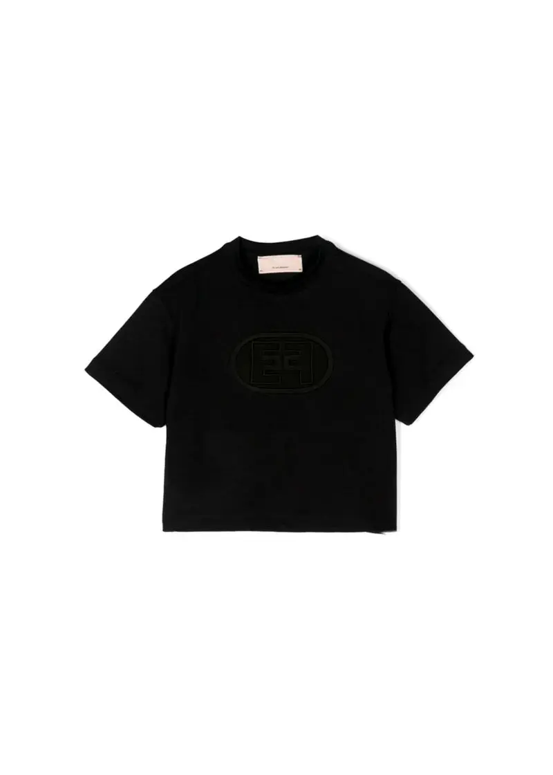 T-SHIRT CROP NERA ELISABETTA FRANCHI
