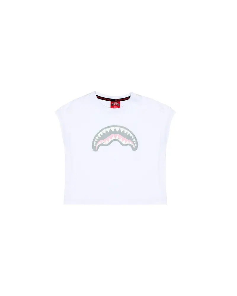 T-SHIRT CROP SPRAYGROUND BIANCA CON LOGO