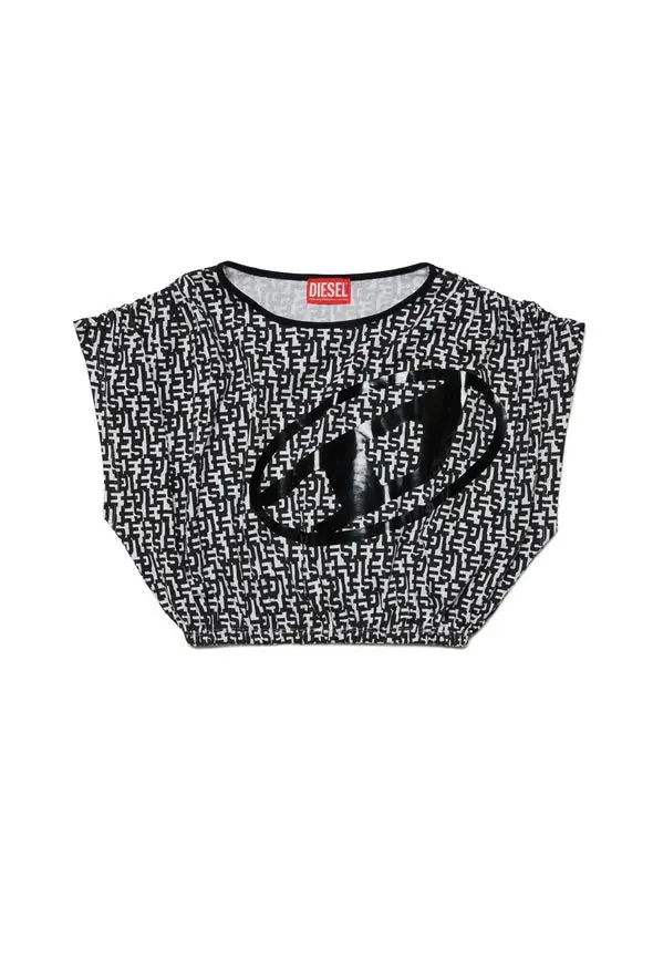 T-SHIRT CROPPED ALLOVER MONOGRAM DIESEL