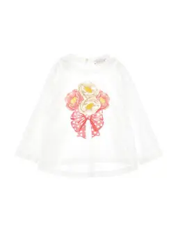 T-shirt cropped stampa anemoni