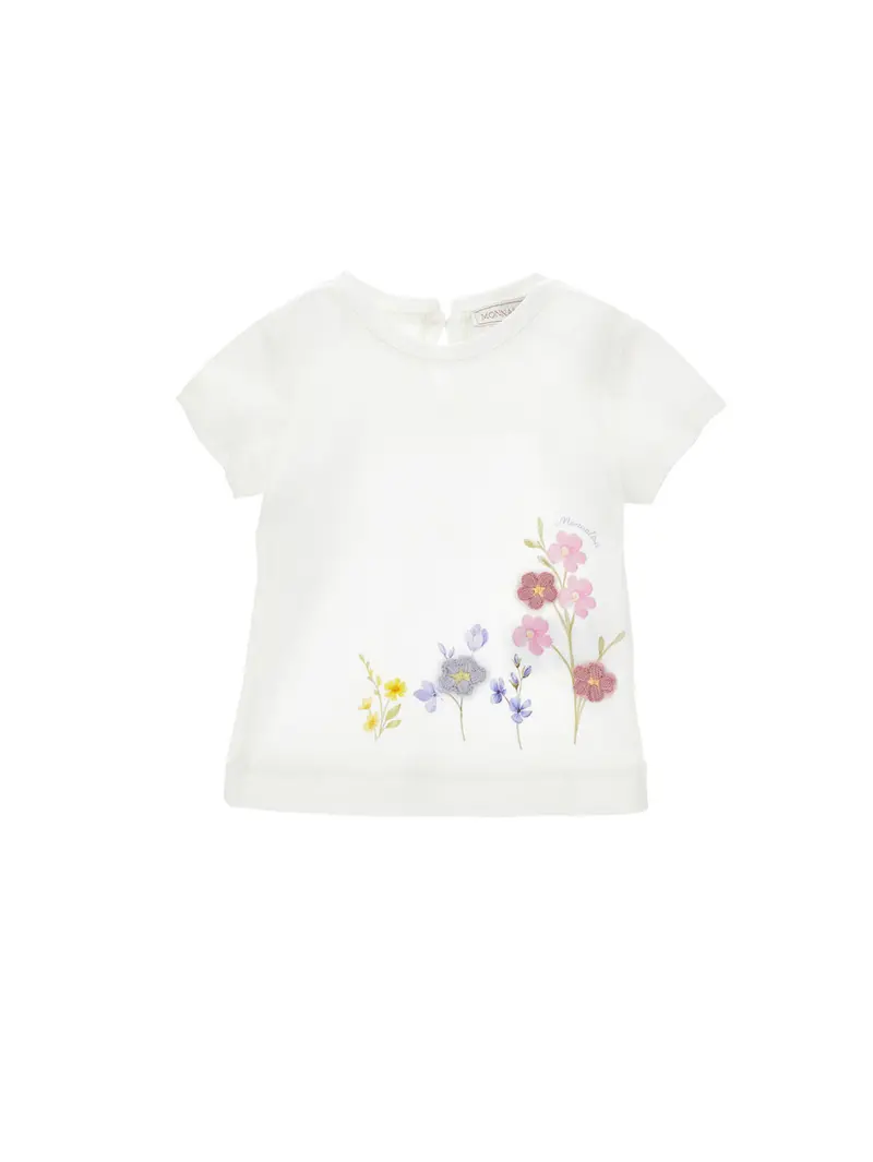T-shirt Fiori Ricamo Monnalisa