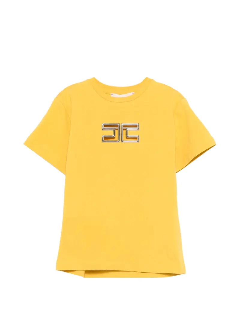 T-SHIRT GIALLA CON LOGO IN ORO ELISABETTA FRANCHI