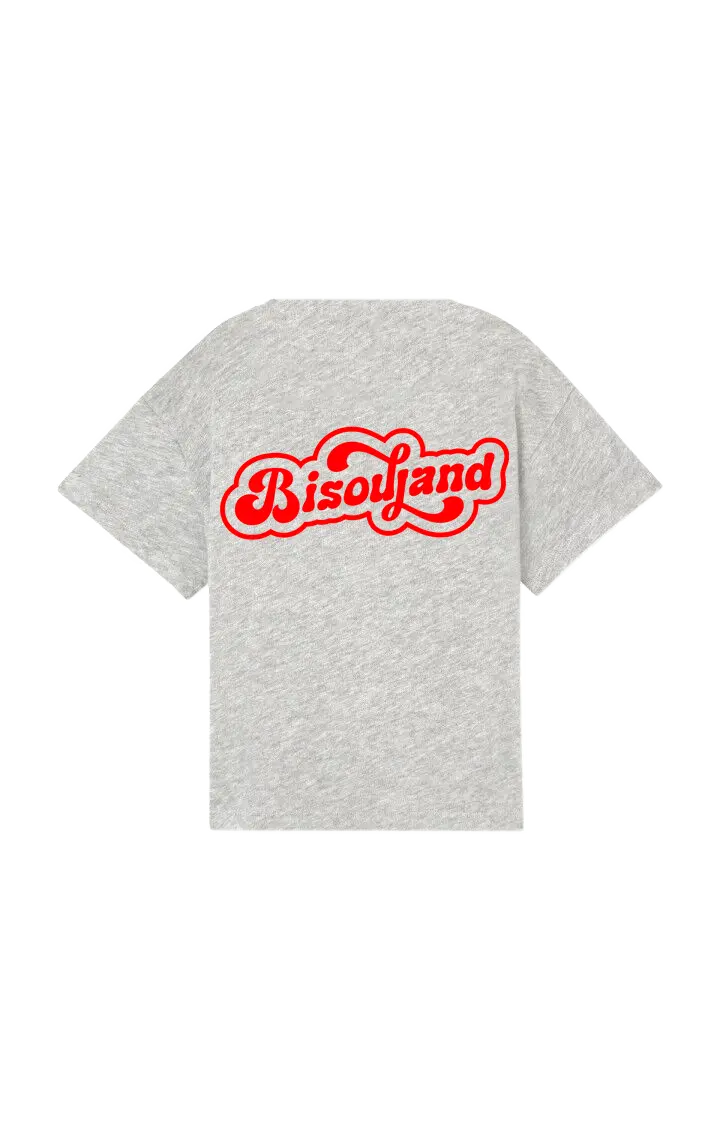 T-shirt grigia per bambini Bisouland - unisex (cotone biologico)