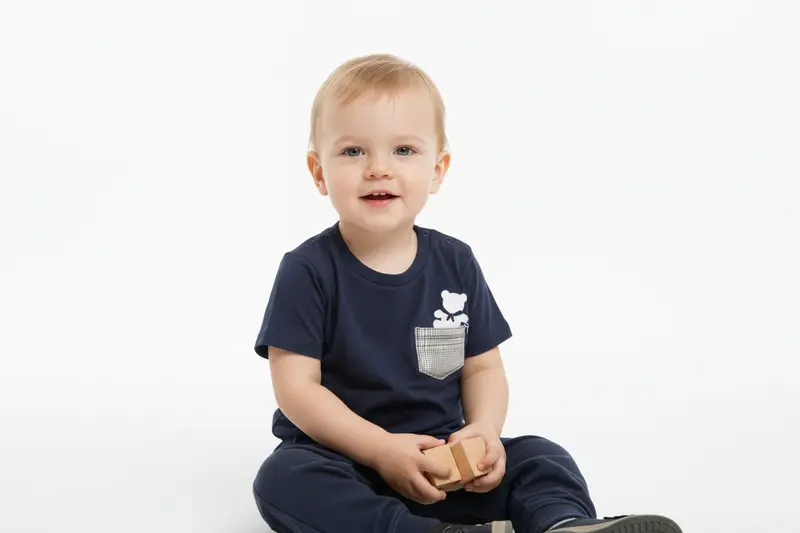 T-SHIRT IN COTONE BLU