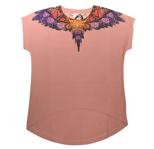 T-shirt lunga bambina rosa