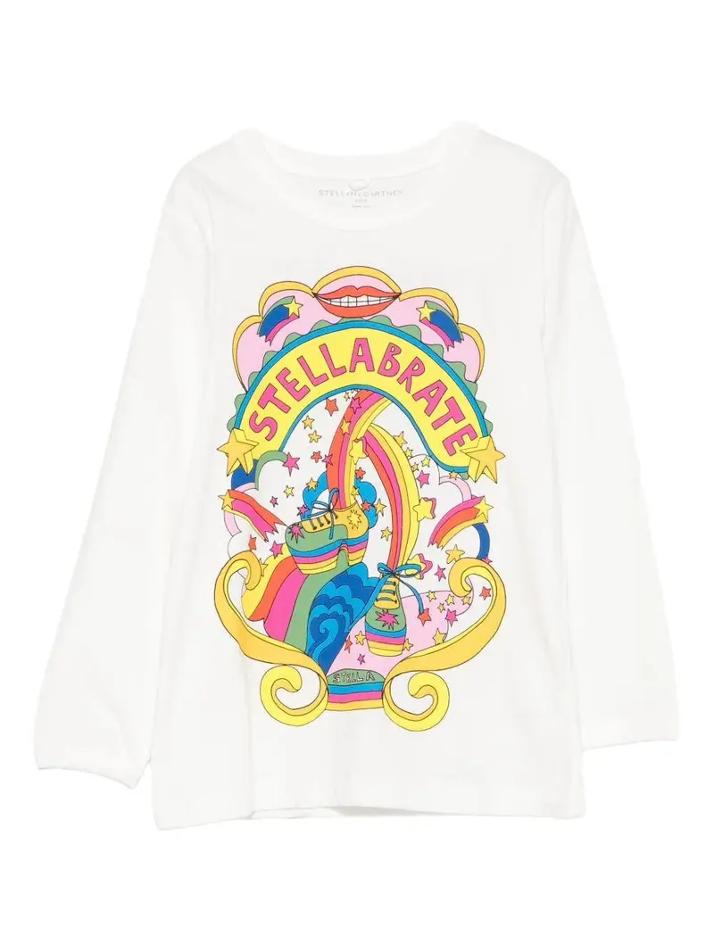 T-SHIRT MANICA LUNGA BIANCA CON FANTASIA STELLA MCCARTNEY