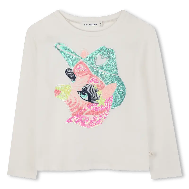 T-SHIRT MANICA LUNGA CON FANTASIA IN PAILLETTES BILLIEBLUSH