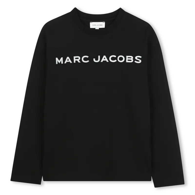 T-SHIRT MANICA LUNGA NERA CON LOGO BIANCO MARC JACOBS