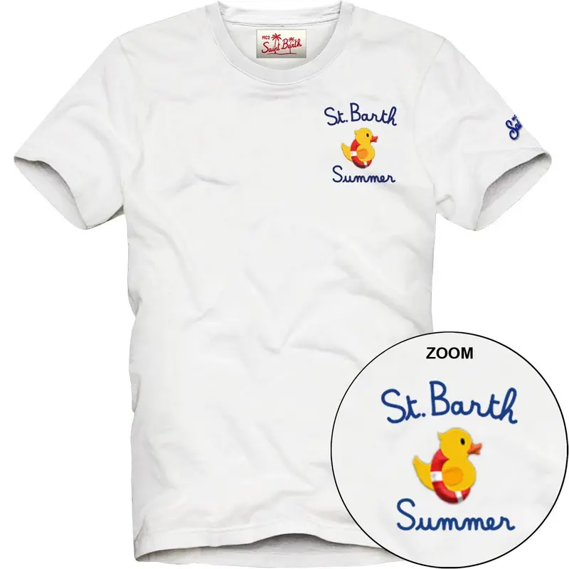T-SHIRT MC2 SAINT BARTH BIANCA CON LOGO