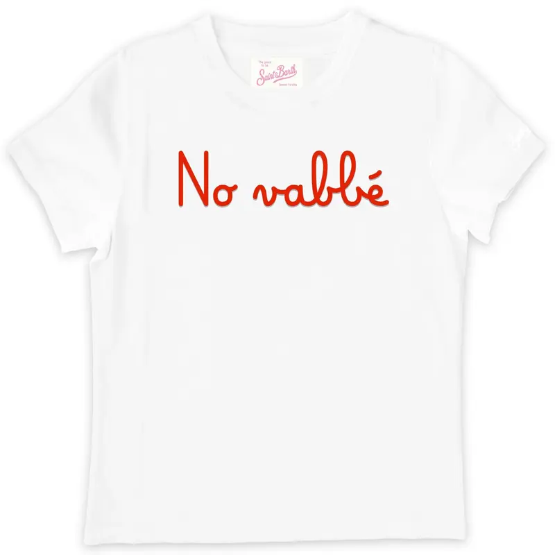 T-SHIRT MC2 SAINT BARTH BIANCA CON SCRITTA NO VABBE ROSSA
