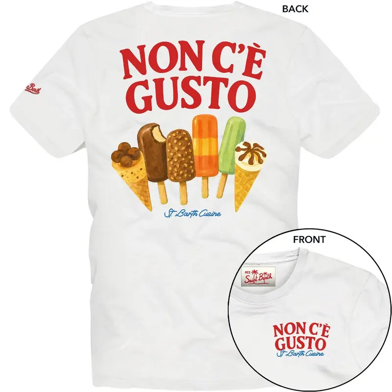 T-SHIRT MC2 SAINT BARTH BIANCA CON STAMPA GELATO SUL RETRO