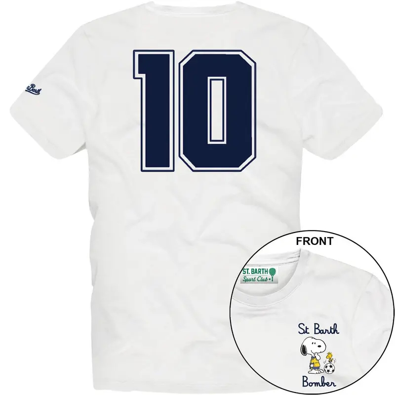 T-SHIRT MC2 SAINT BARTH BIANCA CON STAMPA NUMERO 10 SUL RETRO