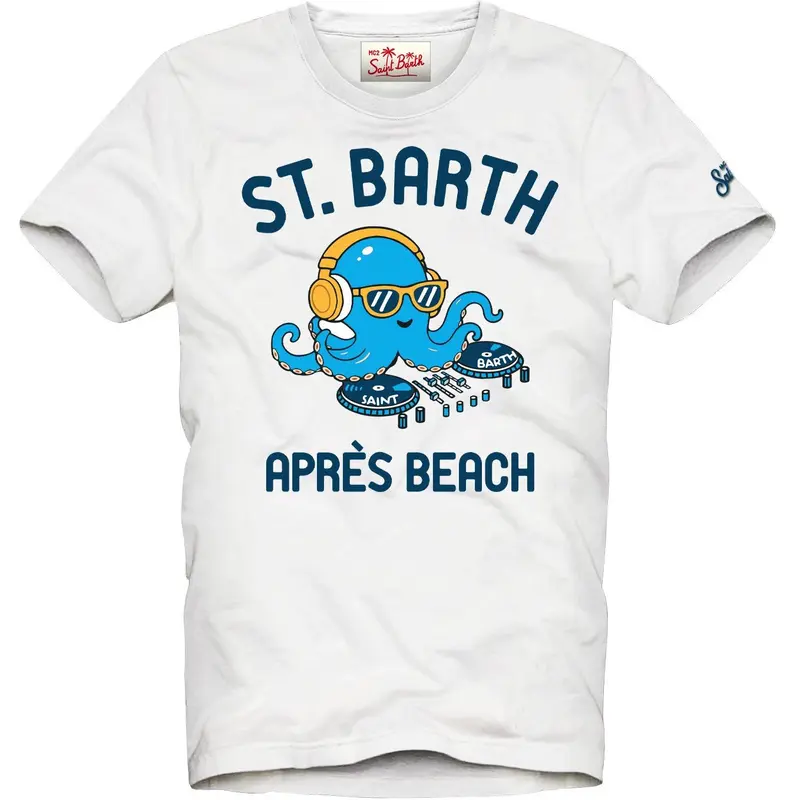 T-SHIRT MC2 SAINT BARTH BIANCA CON STAMPA POLPO DJ