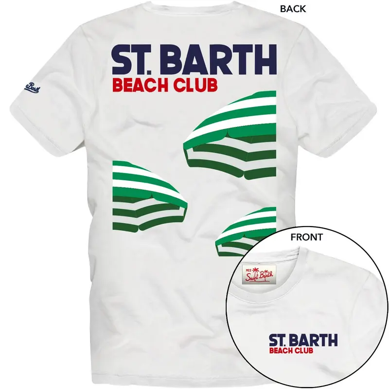 T-SHIRT MC2 SAINT BARTH BIANCA CON STAMPA SUL RETRO