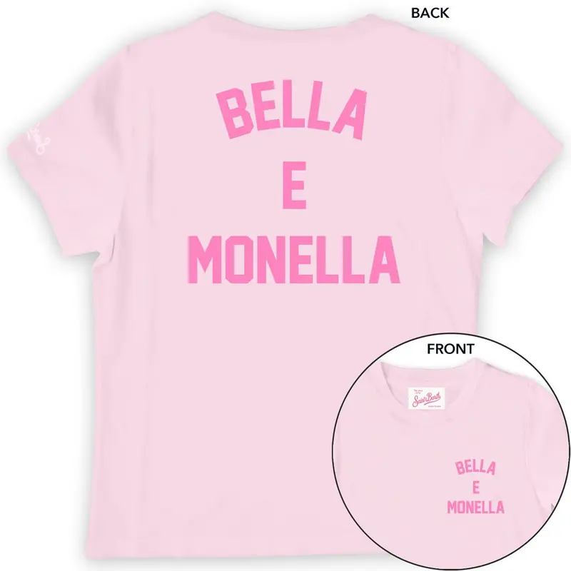 T-SHIRT MC2 SAINT BARTH ROSA CON STAMPA BELLA E MONELLA