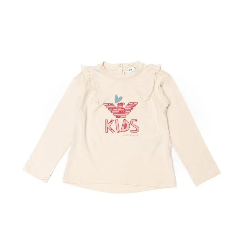T-shirt neonata maniche lunghe rosa