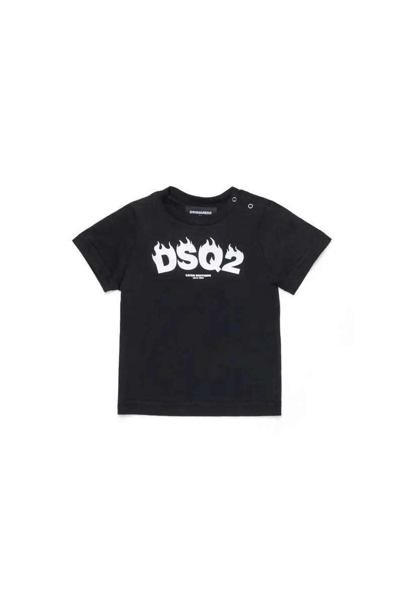 T-SHIRT NERA CON LOGO BIANCO DSQUARED2