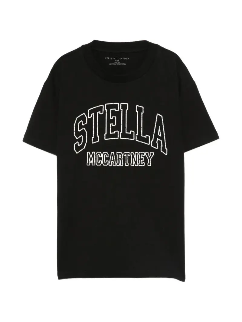 T-SHIRT NERA CON LOGO BIANCO STELLA MCCARTNEY