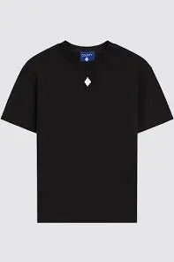 T-SHIRT NERA CON LOGO BIANCO SUL RETRO MARCELO BURLON