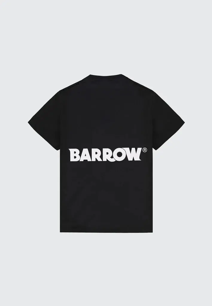 T-SHIRT NERA CON LOGO BIANCO SUL RETTRO BARROW