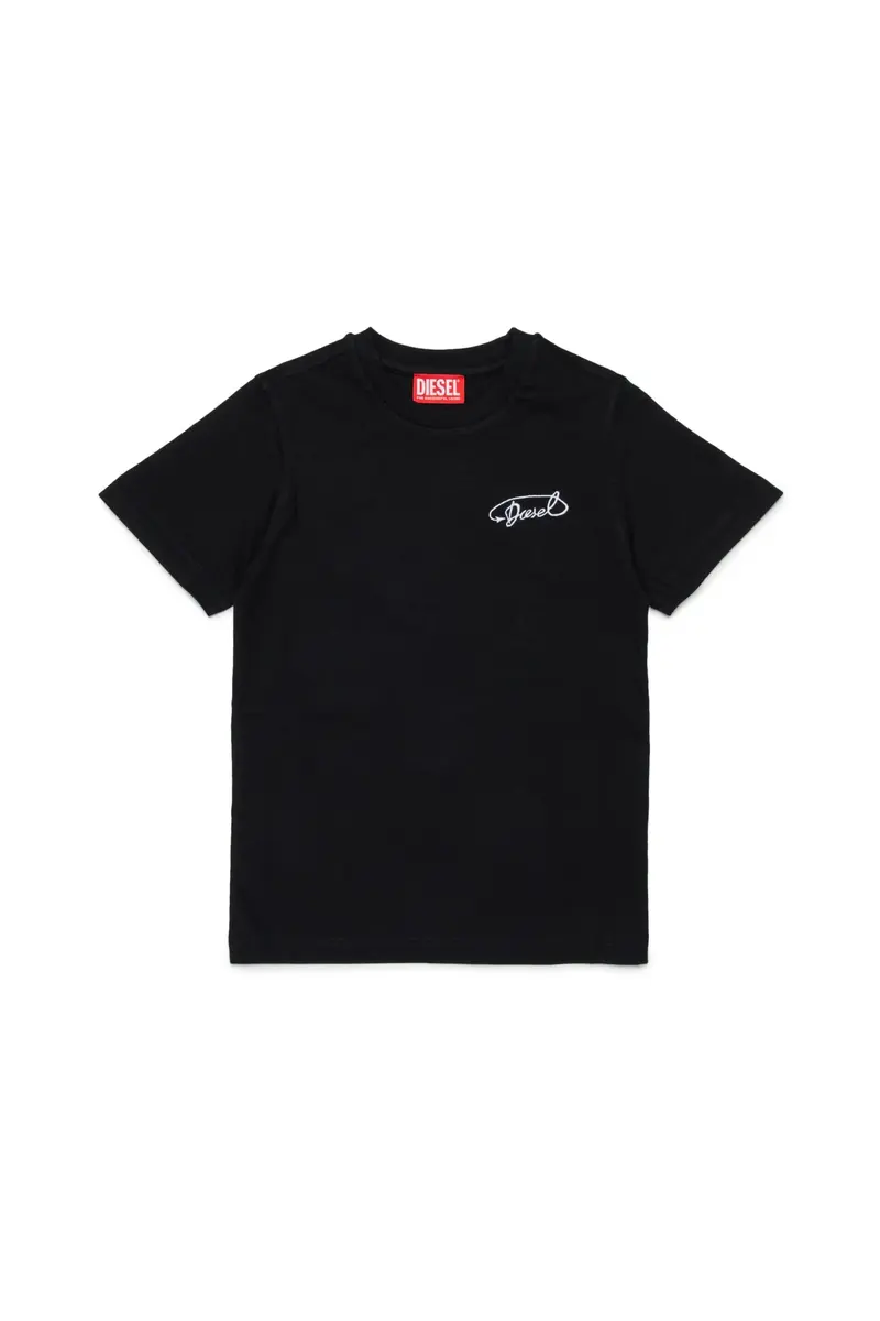 T-SHIRT NERA CON LOGO CORVISO BIANCO DIESEL