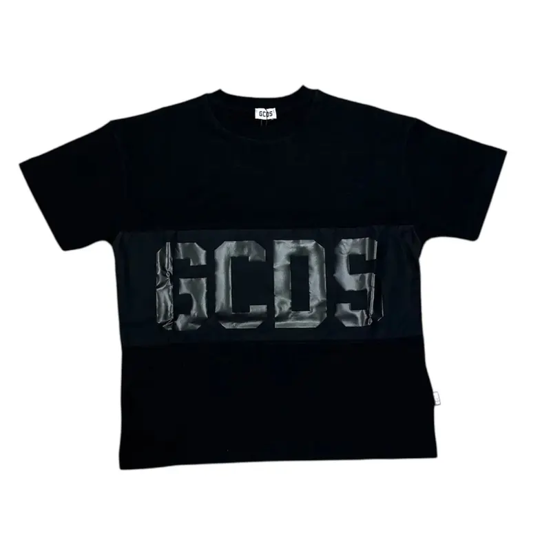 T-SHIRT NERA CON LOGO GCDS NERO LUCIDO