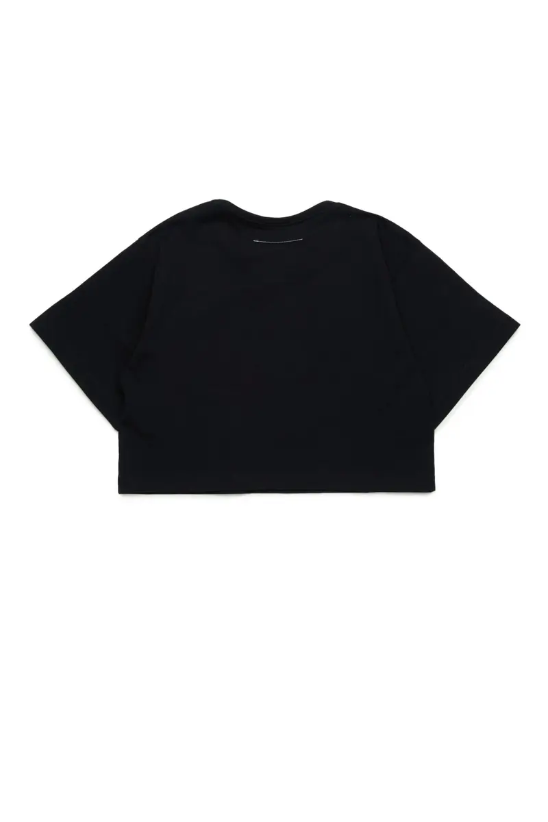 T-SHIRT NERA CON LOGO MAISON MARGIELA