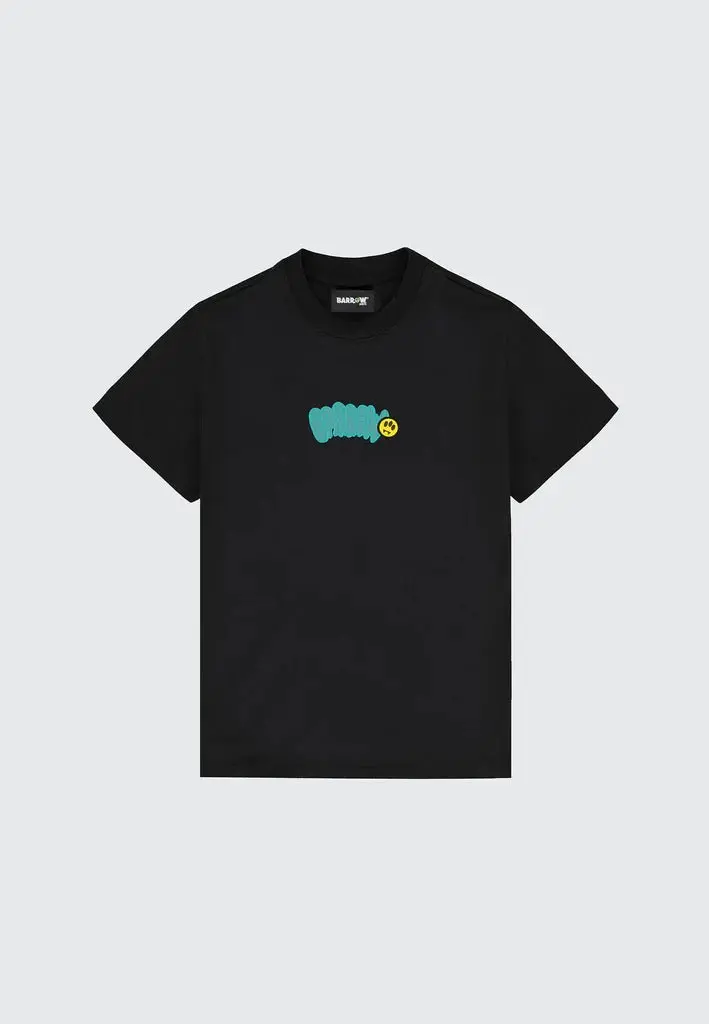 T-SHIRT NERA CON LOGO SUL RETRO VERDE BARROW