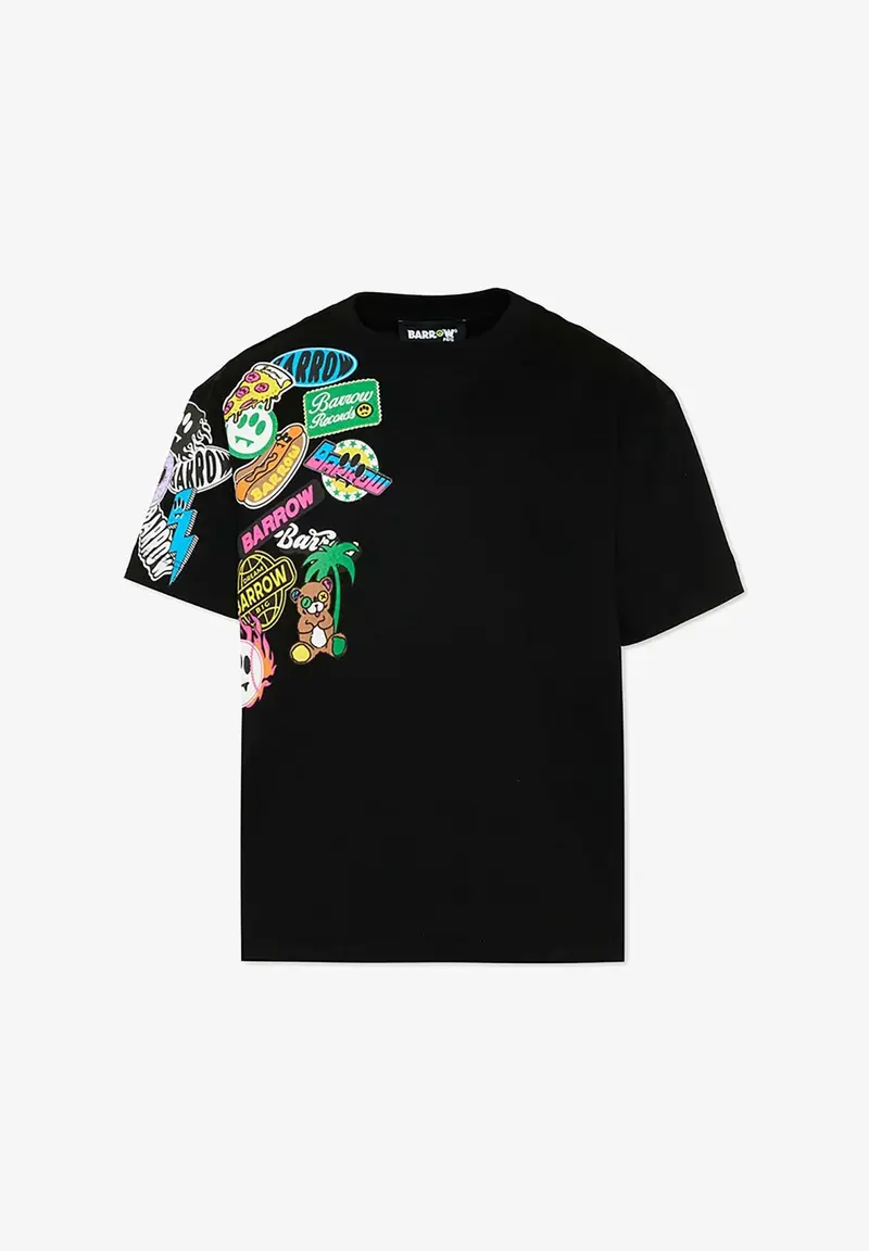 T-SHIRT NERA CON STAMPA BARROW