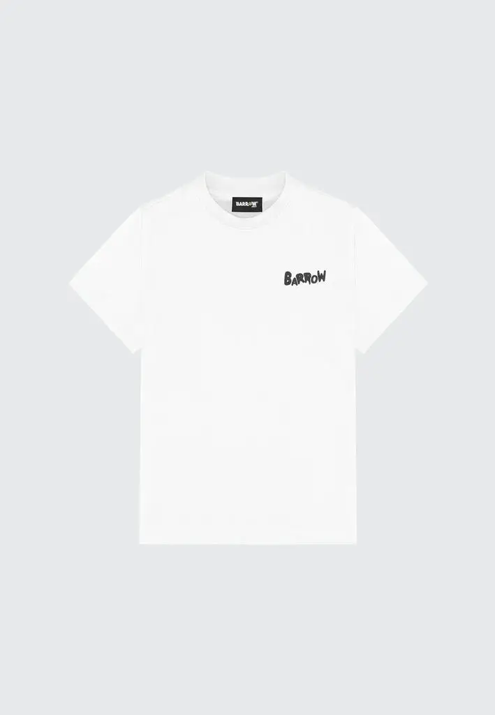 T-SHIRT NIANCA CON LOGO NERO SUL RETRO BARROW