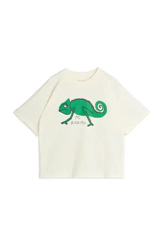 T-SHIRT PANNA CON CAMALEONTE VERDE MINI RODINI