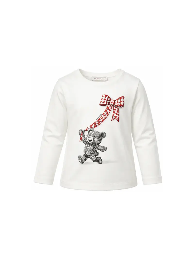 T-shirt per bambina Monnalisa bianca con stampa grafica
