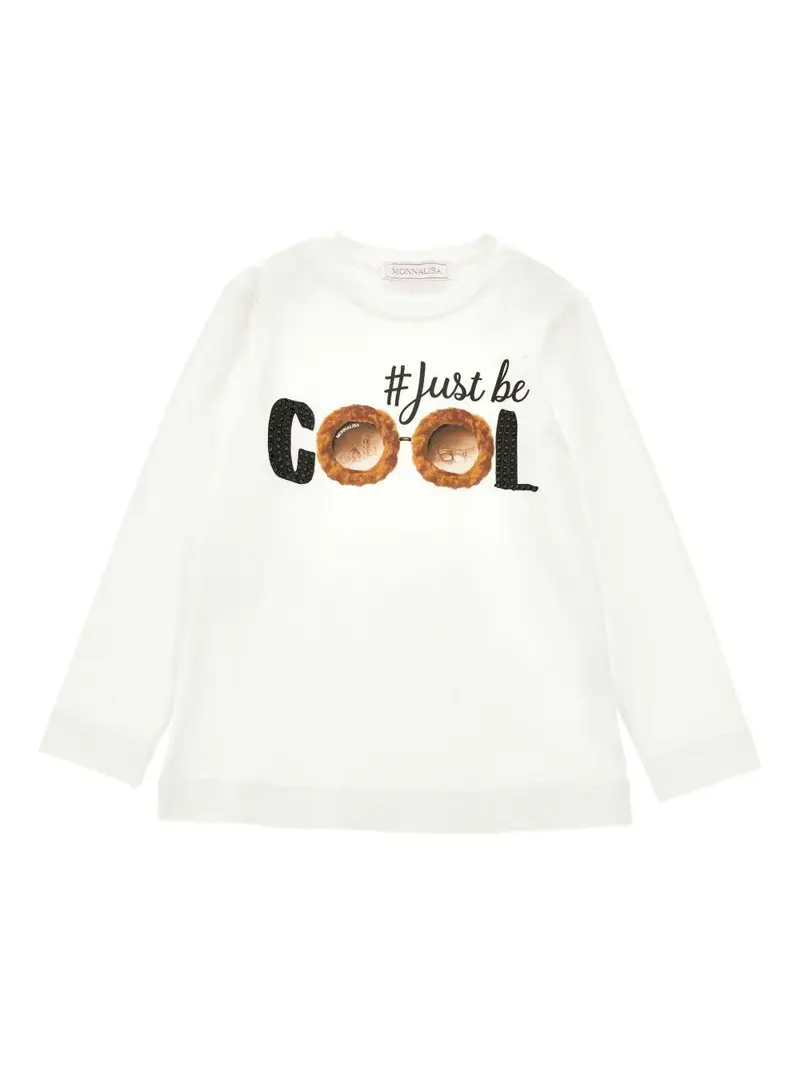 T-shirt per bambina Monnalisa bianca con stampa grafica