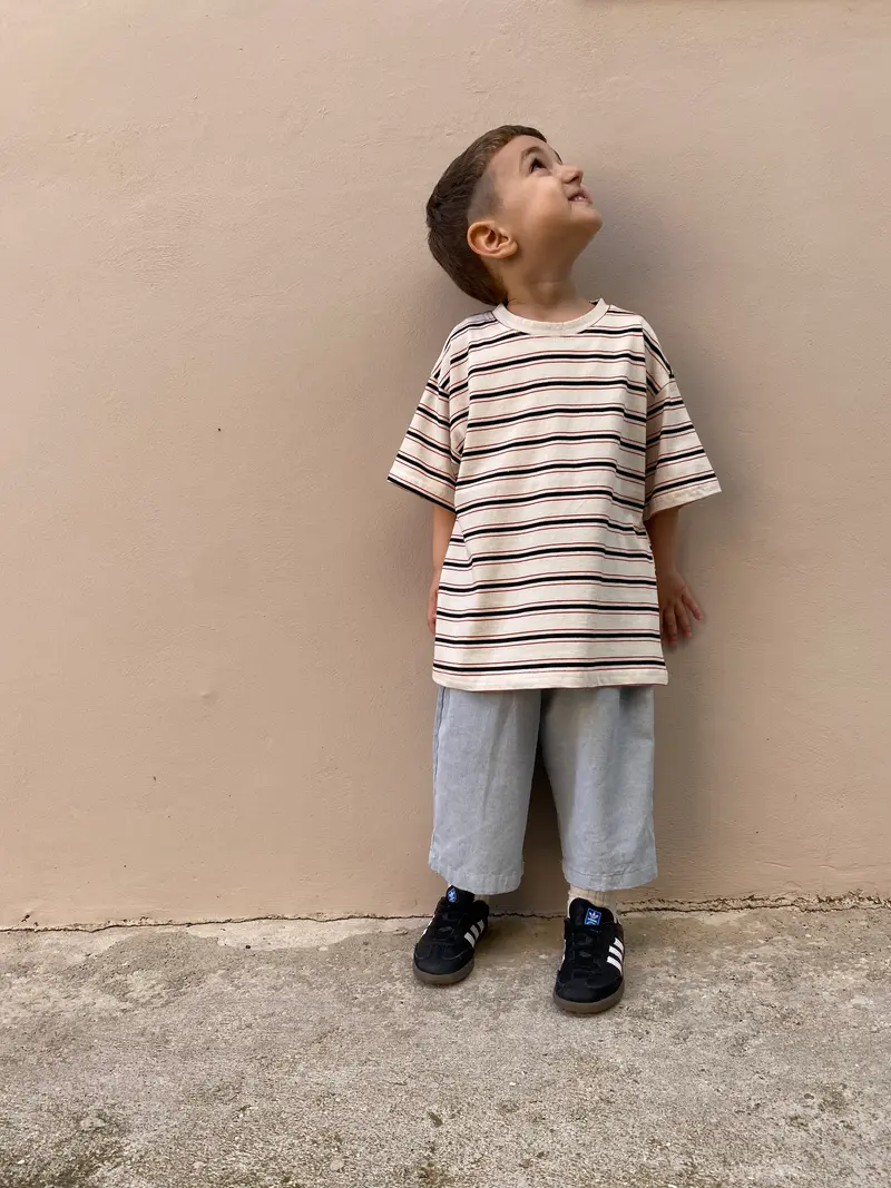 T-shirt righe marroni
