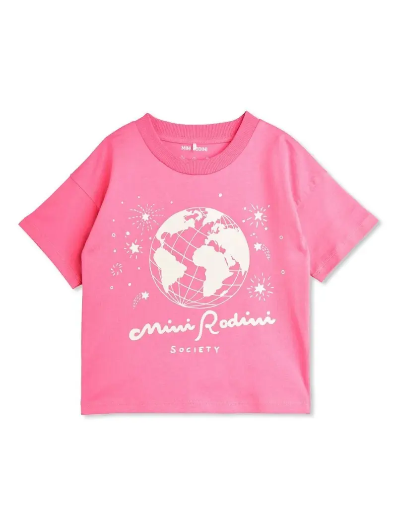 T-SHIRT ROSA CON STAMPA MINI RODINI