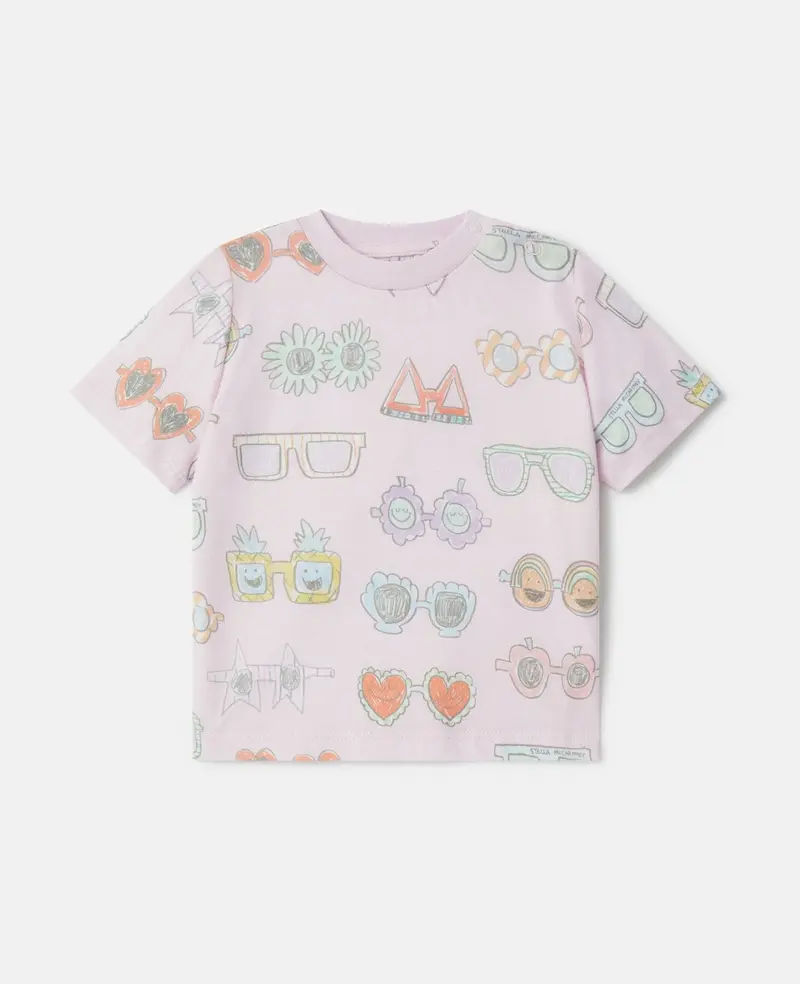 T-SHIRT ROSA OCCHIALI STELLA