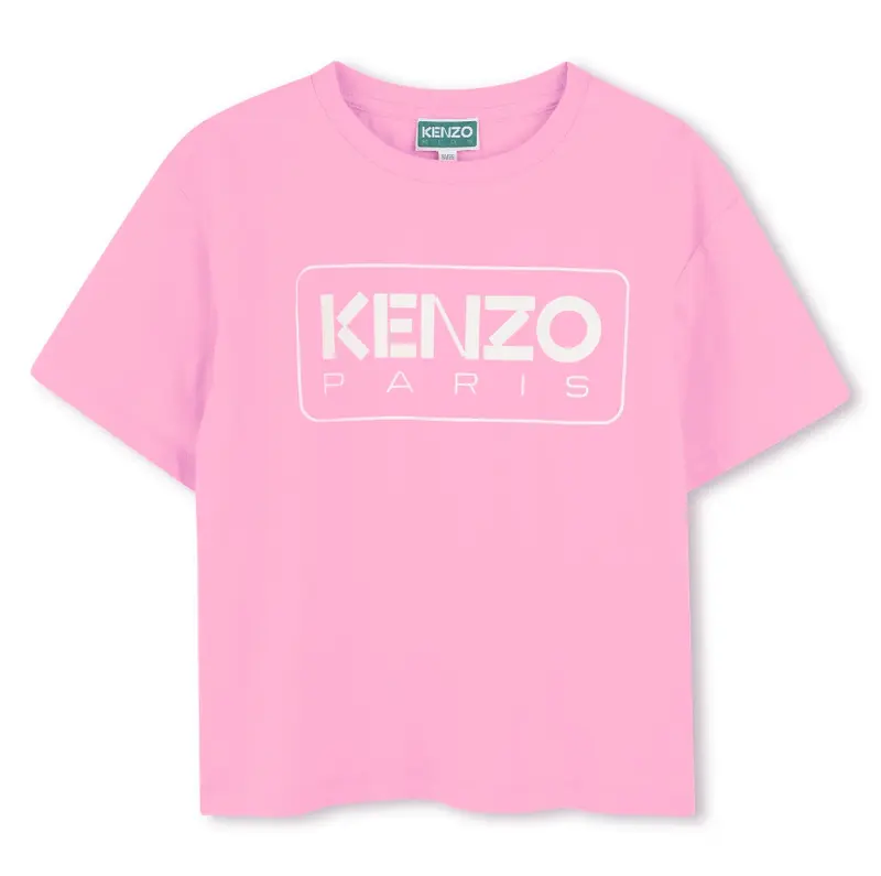 T-shirt rosa per bambina con logo