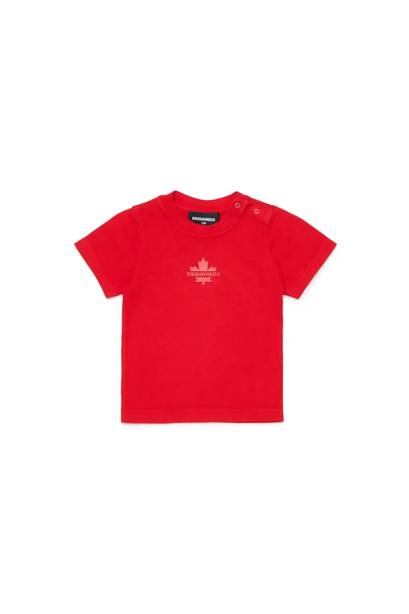 T-SHIRT ROSSA CON LOGO GOMMATO DSQUARED2