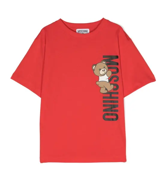 T-shirt rossa toy e logo