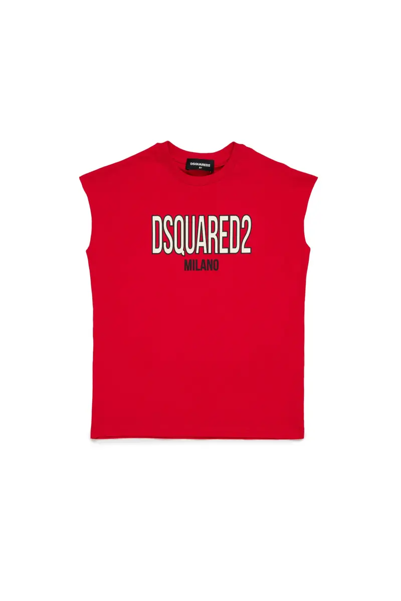 T-SHIRT SMANICATA ROSSA DSQUARED2