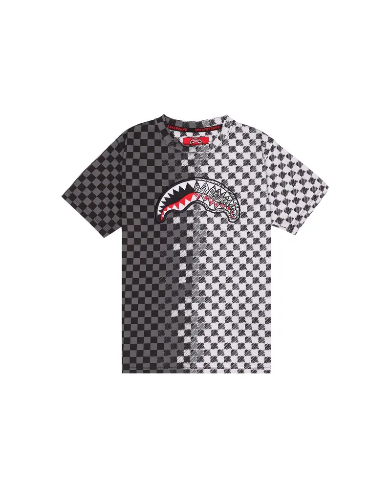 T-SHIRT SPRAYGROUND A SCACCHI BIANCA E NERA