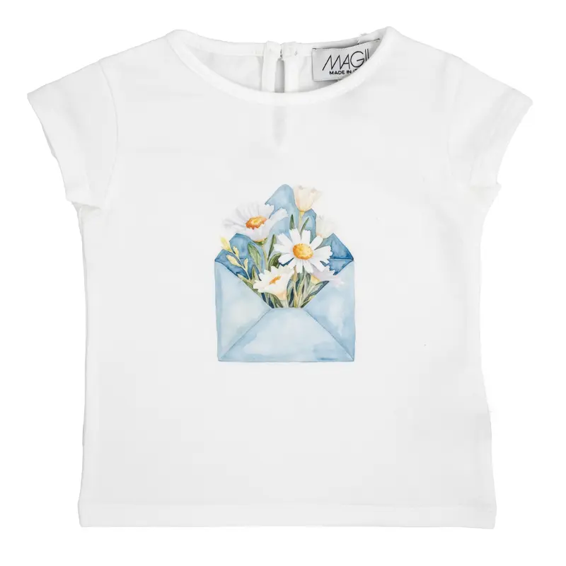 T-SHIRT STAMPA BUSTA CON MARGHERITE