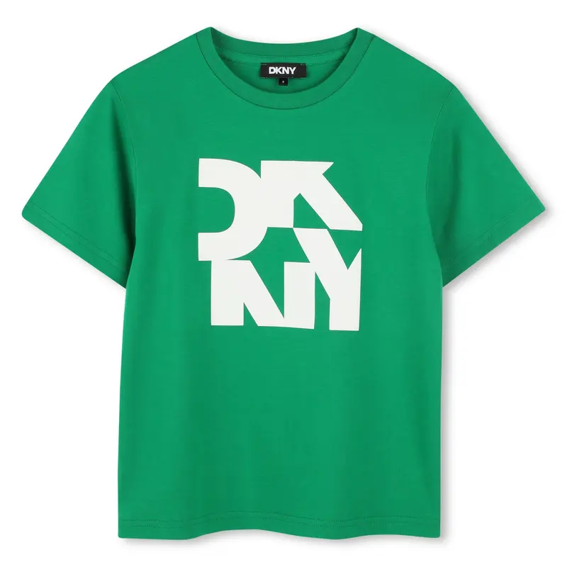 T-SHIRT VERDE CON LOGO BIANCO DKNY