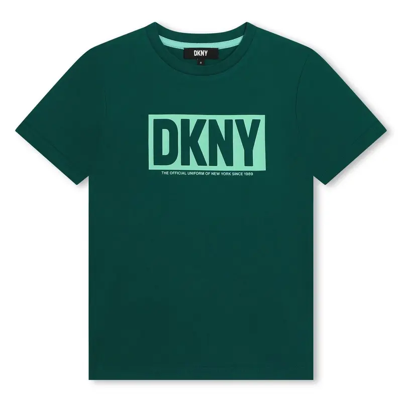 T-SHIRT VERDE CON LOGO DKNY
