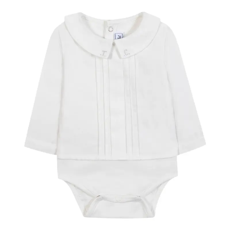 Tartine Et Chocolat Camicia Body Manica Lunga tinta unita Bianco per Neonato