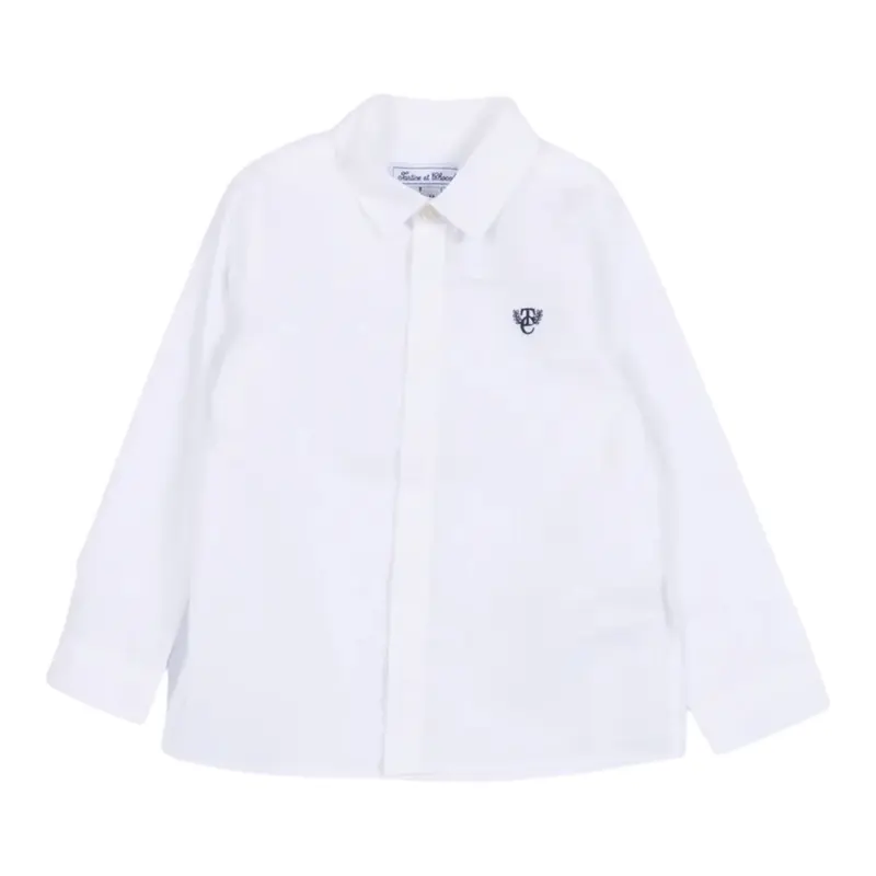 Tartine Et Chocolat Camicia Manica Lunga con Logo Bianco per Bambino
