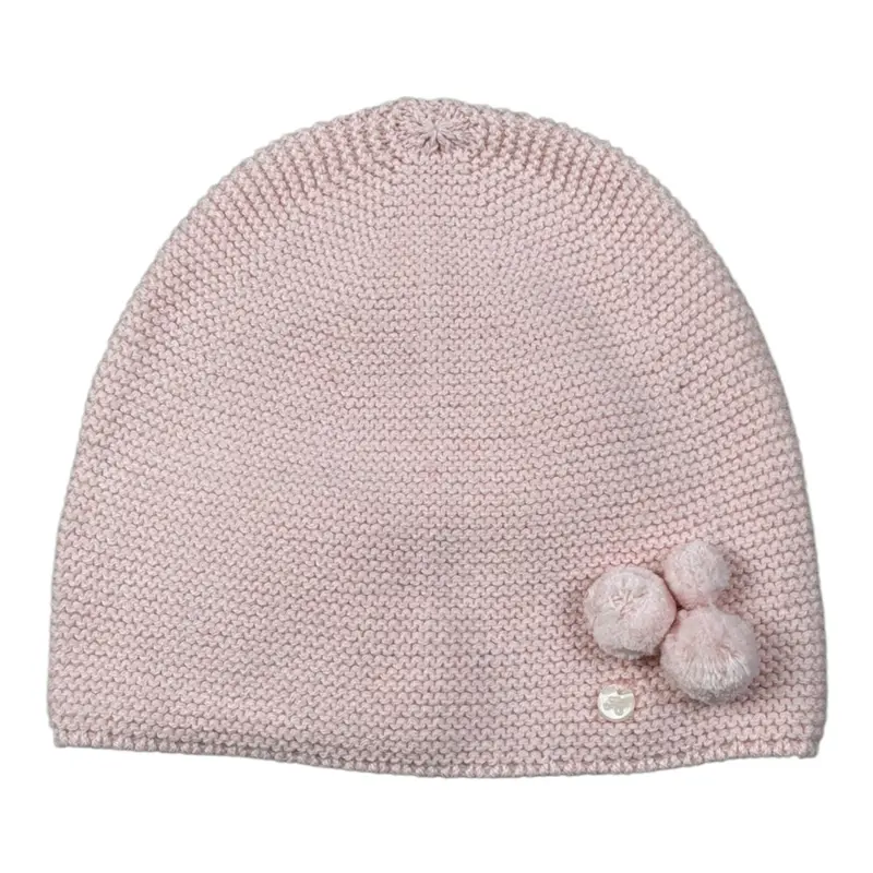 Tartine Et Chocolat Cappello Tinta Uita con Applicazioni Rosa per Neonata