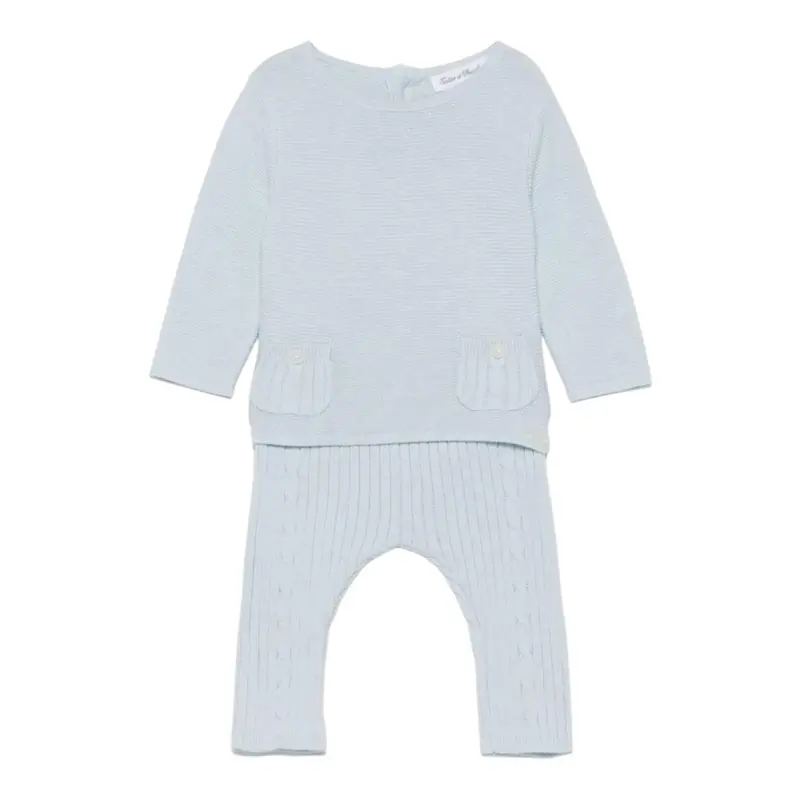 Tartine Et Chocolat Completo 2Pz Maglia-Pantalone Azzurro per Neonato
